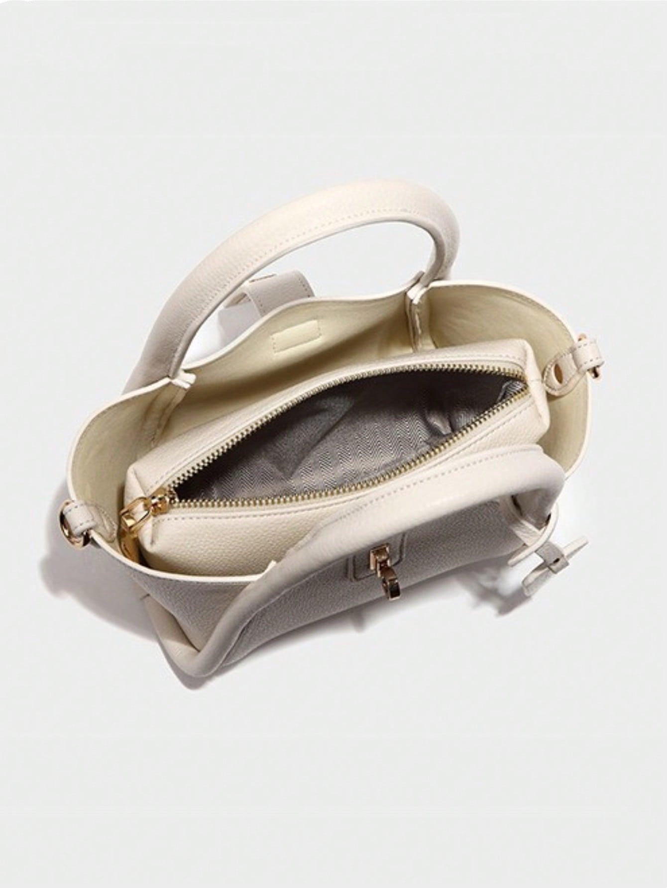 Barabum Mini Square Bag Twilly Scarf Decor Zipper Double Handle