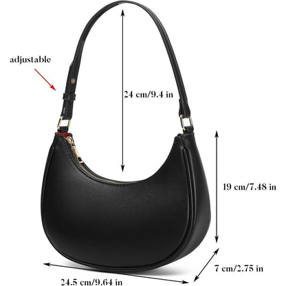 Barabum Shoulder Bag with Detachable Long Strap,Hobo Handbags Top Handle Vegan Leather Going Out Underarm Bag