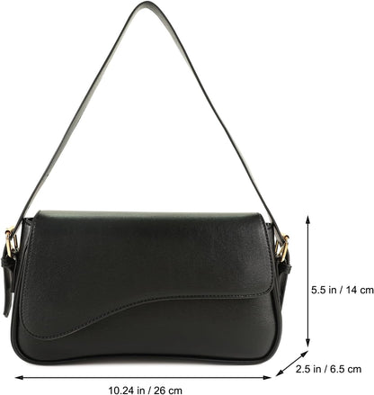 Barabum Shoulder Bag for Women,Y2K Trendy Purse Vegan Leather Hobo Handbags,Clutch Saddle Bag with 2 Removable Straps