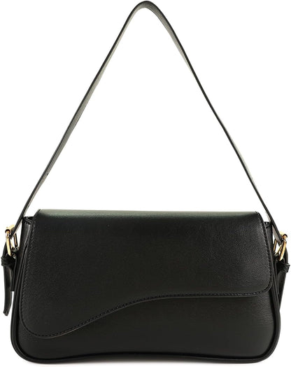 Barabum Shoulder Bag for Women,Y2K Trendy Purse Vegan Leather Hobo Handbags,Clutch Saddle Bag with 2 Removable Straps