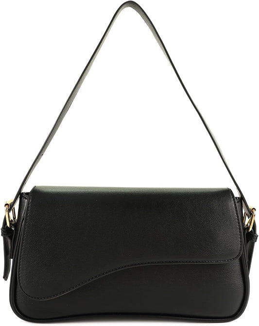 Barabum Shoulder Bag for Women,Y2K Trendy Purse Vegan Leather Hobo Handbags,Clutch Saddle Bag with 2 Removable Straps