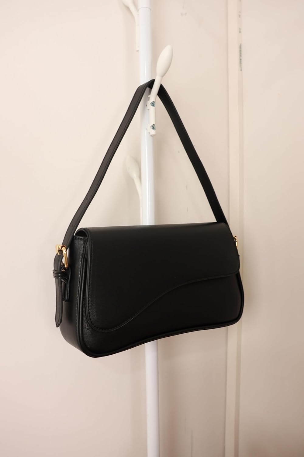 Barabum Shoulder Bag for Women,Y2K Trendy Purse Vegan Leather Hobo Handbags,Clutch Saddle Bag with 2 Removable Straps