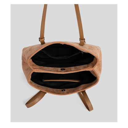 Barabum New Suede Shoulder Bag,Large Capacity Retro Underarm Tote Bag for Women