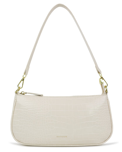 Barabum Retro Classic Crocodile Pattern Shoulder Bag with Zipper Closure