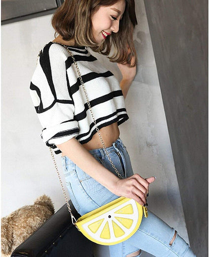 Latest Novelty Cute Lemon Shape Crossbody Bag for Women