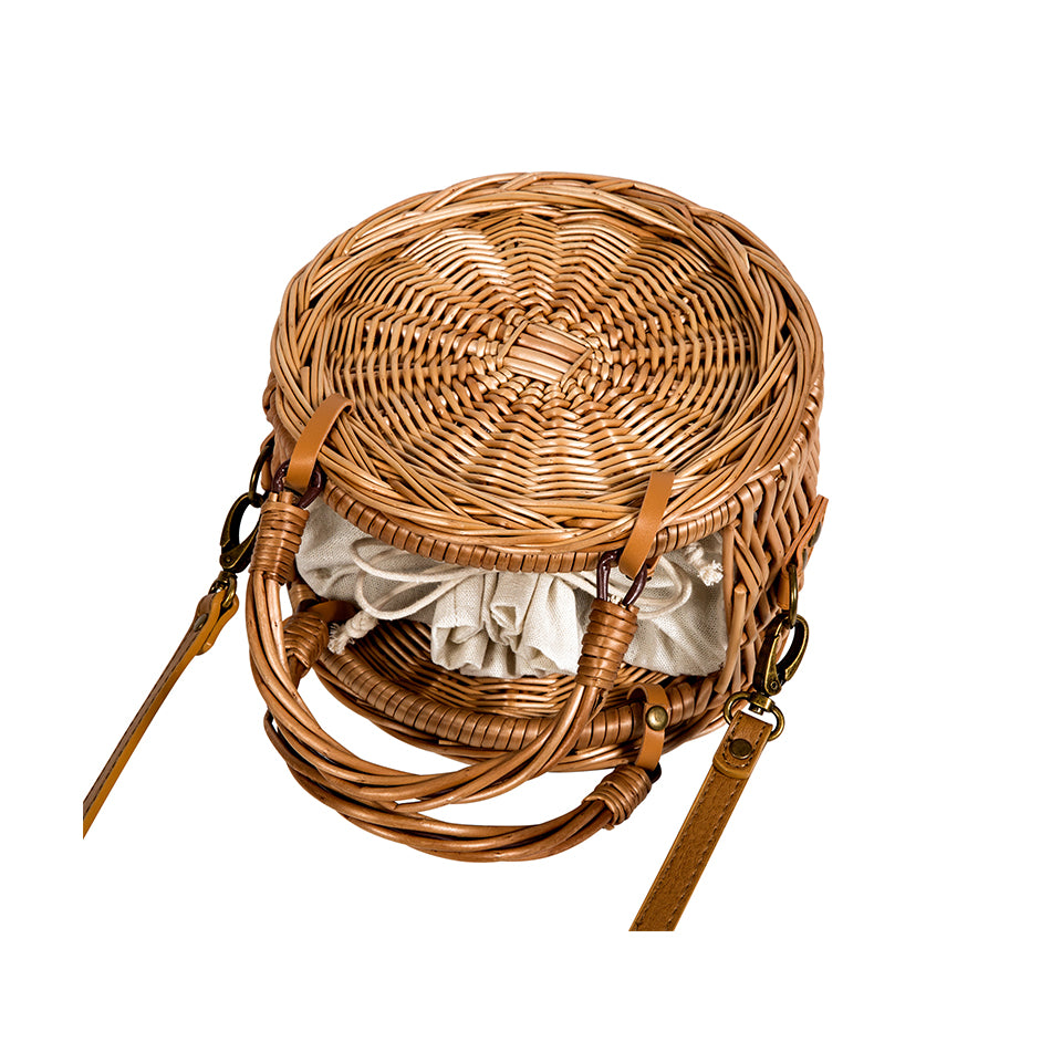 Barabum Rattan Straw Crossbody Bag for Summer Holiday Beach