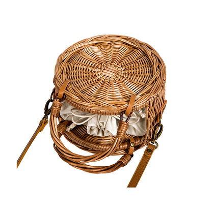 Barabum Rattan Straw Crossbody Bag for Summer Holiday Beach