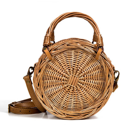 Barabum Rattan Straw Crossbody Bag for Summer Holiday Beach